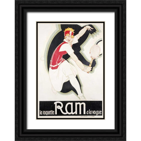 Ram Black Ornate Wood Framed Art Print with Double Matting by Vincent, Rene