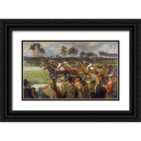 Racing, Hoppe-Garden, Berlin Black Ornate Wood Framed Art Print with Double Matting by Berlin School