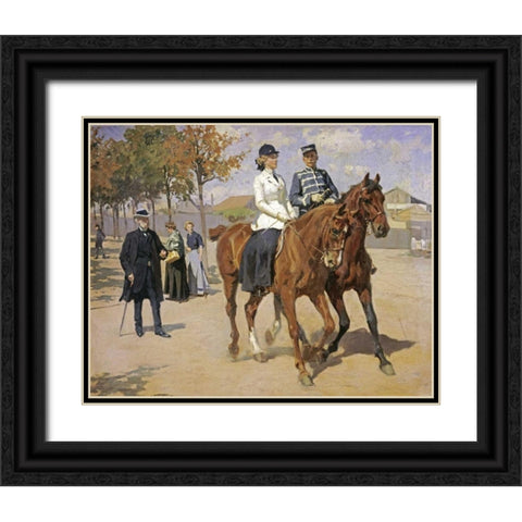 The Morning Ride Black Ornate Wood Framed Art Print with Double Matting by Henningsen, Erik