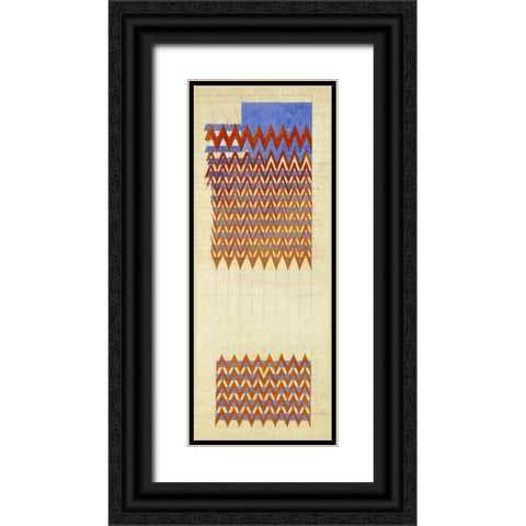 Fabric Design, 1916 Black Ornate Wood Framed Art Print with Double Matting by Mackintosh, Charles Rennie