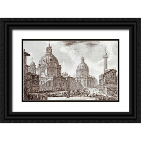 A View of Rome Black Ornate Wood Framed Art Print with Double Matting by Piranesi, Giovanni Battista