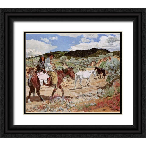 His Wealth Black Ornate Wood Framed Art Print with Double Matting by Ufer, Walter