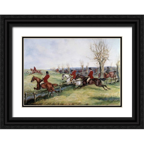Gone Away Black Ornate Wood Framed Art Print with Double Matting by Alken, Henry Thomas