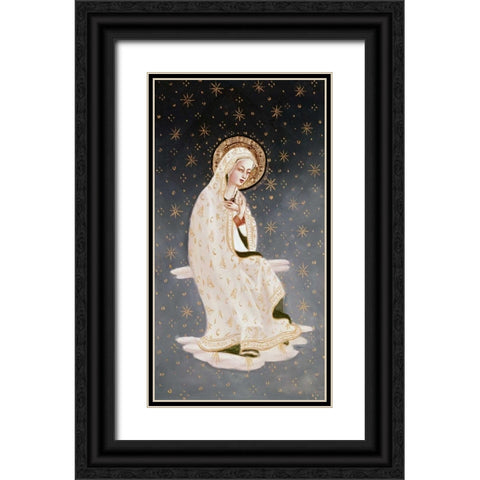 Madonna of The Peace Black Ornate Wood Framed Art Print with Double Matting by Angelico, Fra