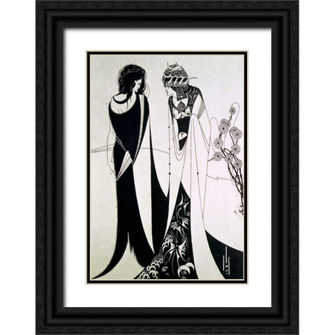 Salome Black Ornate Wood Framed Art Print with Double Matting by Beardsley, Aubrey
