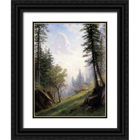 Among the Bernese Alps Black Ornate Wood Framed Art Print with Double Matting by Bierstadt, Albert