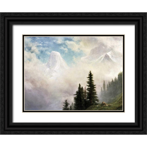 High in the Mountains Black Ornate Wood Framed Art Print with Double Matting by Bierstadt, Albert