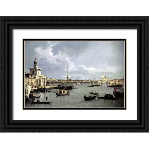 In Venice Black Ornate Wood Framed Art Print with Double Matting by Canaletto