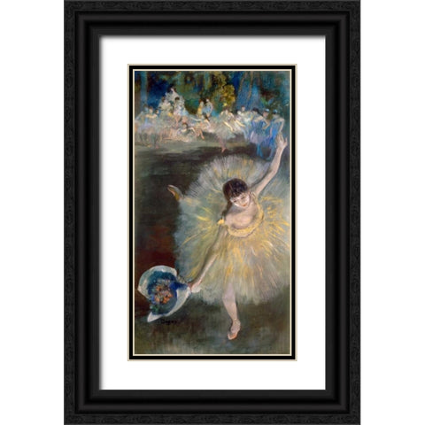 End of the Arabesque, c. 1877 Black Ornate Wood Framed Art Print with Double Matting by Degas, Edgar