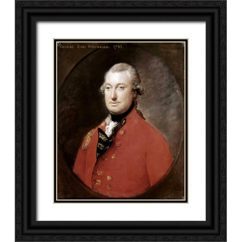 Charles Cornwallis Black Ornate Wood Framed Art Print with Double Matting by Gainsborough, Thomas