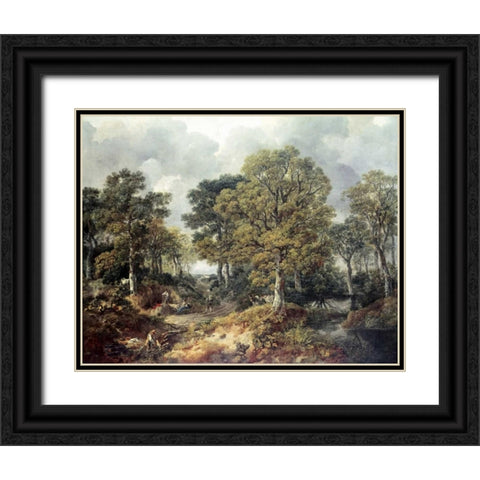 Gainsboroughs Forest Black Ornate Wood Framed Art Print with Double Matting by Gainsborough, Thomas