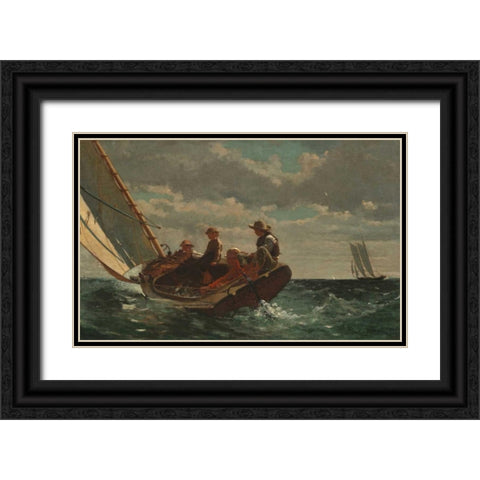 Breezing Up Black Ornate Wood Framed Art Print with Double Matting by Homer, Winslow