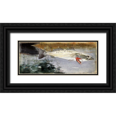 Mrs. R. H. Watts Trout Black Ornate Wood Framed Art Print with Double Matting by Homer, Winslow