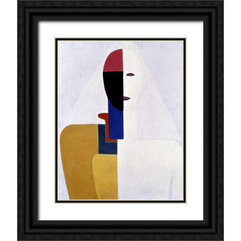 Female Torso II Black Ornate Wood Framed Art Print with Double Matting by Malevich, Kazimir