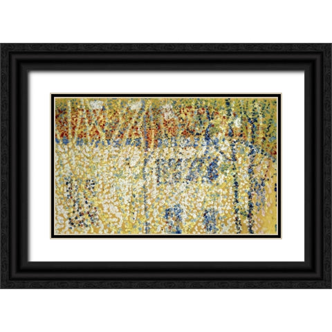Landscape and Cottage Black Ornate Wood Framed Art Print with Double Matting by Malevich, Kazimir