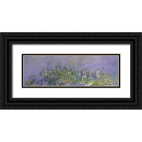 Glycines - Wisteria Black Ornate Wood Framed Art Print with Double Matting by Monet, Claude
