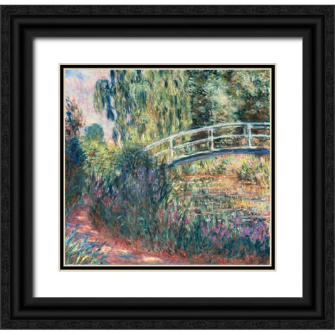 Le pont japonais: bassin aux nympheas Black Ornate Wood Framed Art Print with Double Matting by Monet, Claude