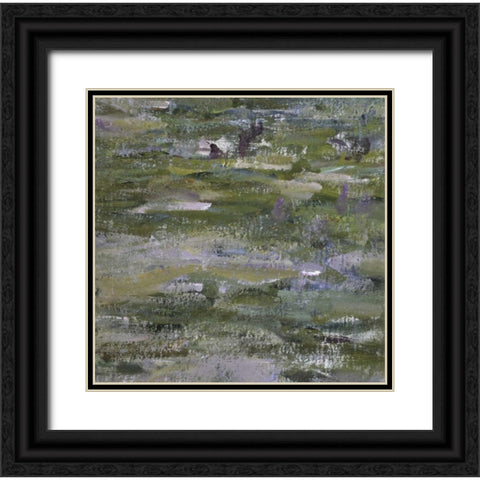 Study of Water Lilies - Etude des nympheas Black Ornate Wood Framed Art Print with Double Matting by Monet, Claude