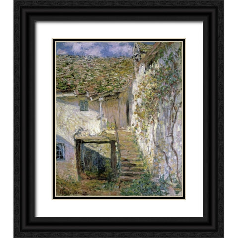 The Staircase Black Ornate Wood Framed Art Print with Double Matting by Monet, Claude
