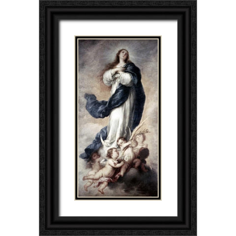 Conception Black Ornate Wood Framed Art Print with Double Matting by Murillo, Bartolome Esteban