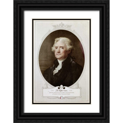 Thomas Jefferson Black Ornate Wood Framed Art Print with Double Matting by Stuart, Gilbert