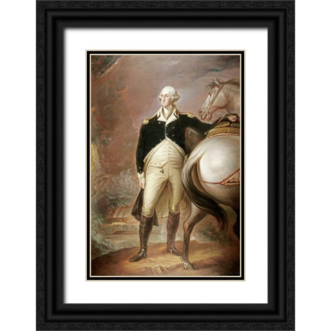 George Washington Black Ornate Wood Framed Art Print with Double Matting by Unknown