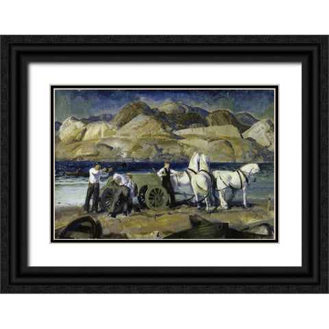 The Sand Team Black Ornate Wood Framed Art Print with Double Matting by Bellows, George