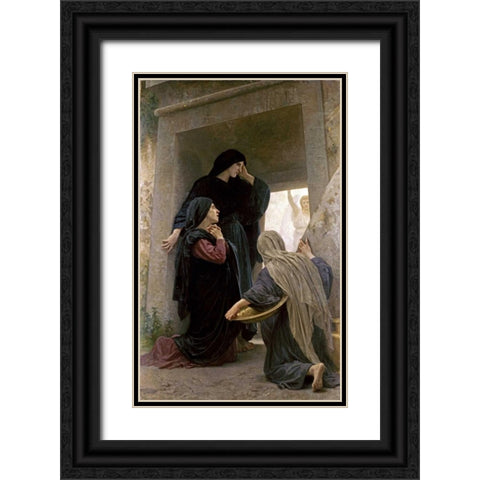 The Three Marys at the Tomb Black Ornate Wood Framed Art Print with Double Matting by Bouguereau, William-Adolphe