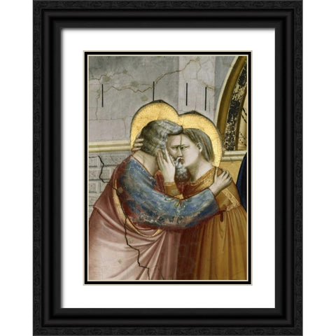 Meeting at the Golden Gate - Detail Black Ornate Wood Framed Art Print with Double Matting by Giotto