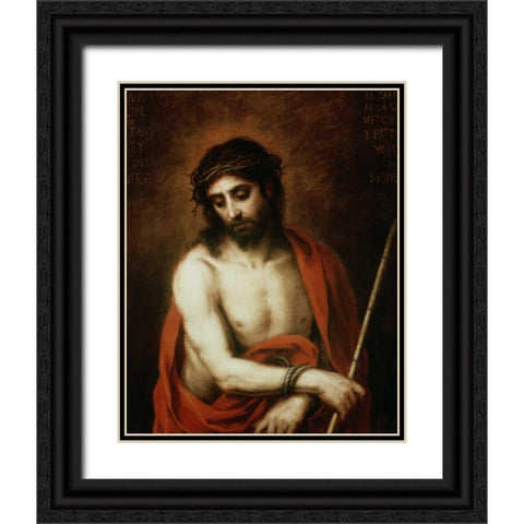 Ecce Homo Bartolom Black Ornate Wood Framed Art Print with Double Matting by Murillo, Bartolome Esteban