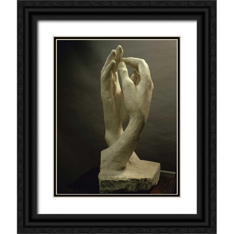 The Cathedral, 1908 Black Ornate Wood Framed Art Print with Double Matting by Rodin, Auguste