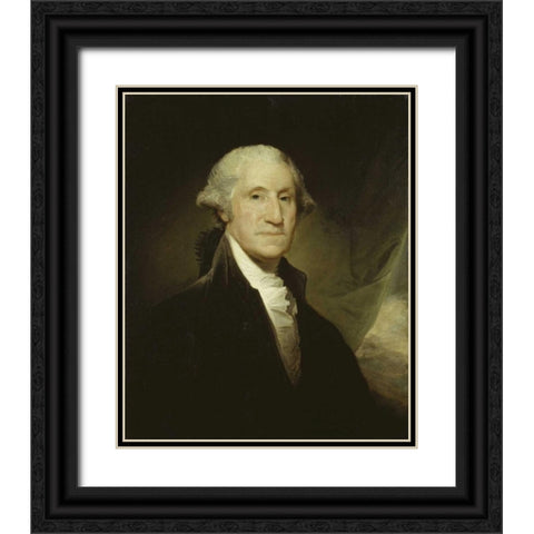 George Washington Black Ornate Wood Framed Art Print with Double Matting by Stuart, Gilbert