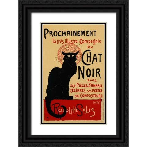 Chat Noir / Prochainement Black Ornate Wood Framed Art Print with Double Matting by Steinlen, Theophile