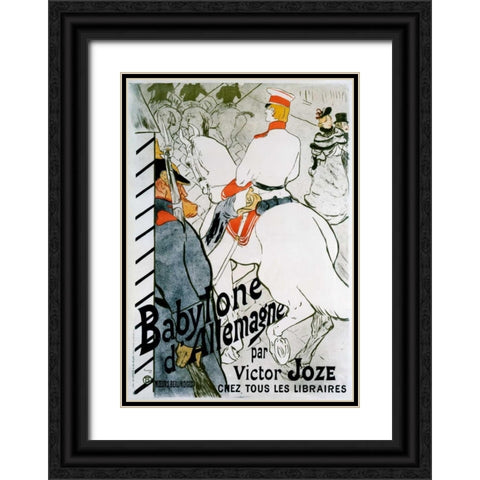 Babylone d’Allemagne Black Ornate Wood Framed Art Print with Double Matting by Toulouse-Lautrec, Henri