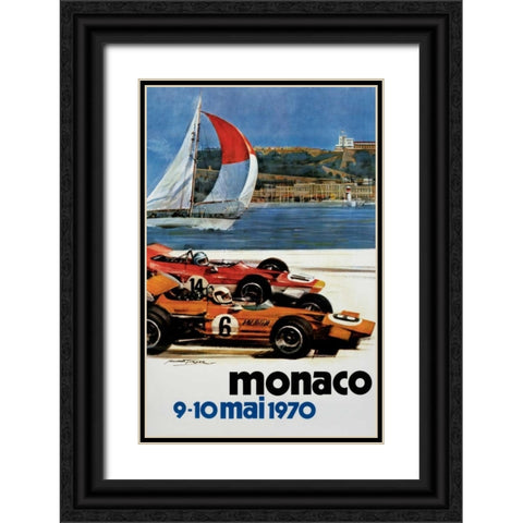 Monaco / 9-10 mai 1970 Black Ornate Wood Framed Art Print with Double Matting by Turner, Michael
