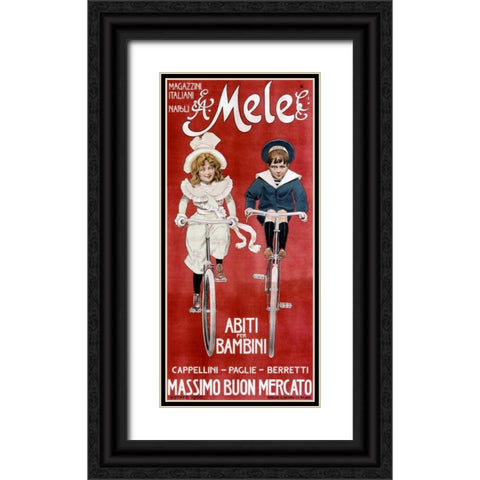 Mele and Ci / Abiti per Bambini Black Ornate Wood Framed Art Print with Double Matting by Villa, Aleardo