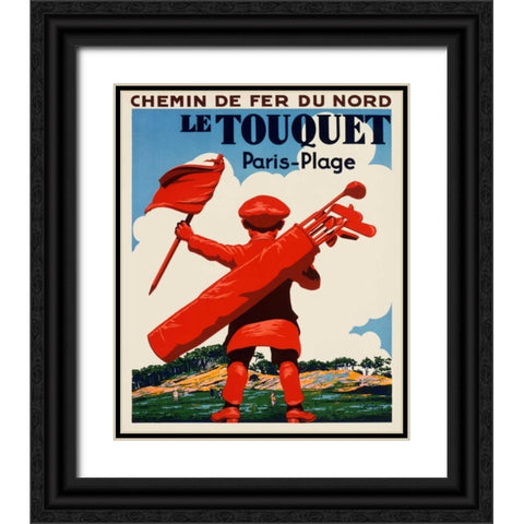 Le Touquet Paris-Plage Black Ornate Wood Framed Art Print with Double Matting by Courchinoux, Edouard
