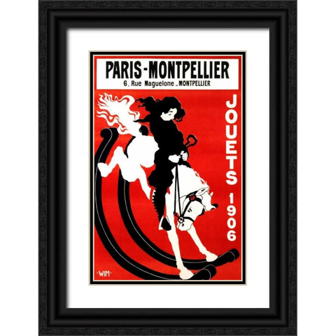 Paris-Montpellier Black Ornate Wood Framed Art Print with Double Matting by Wim