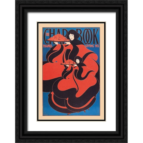 The Chap Book: Thanksgiving, 1895 Black Ornate Wood Framed Art Print with Double Matting by Bradley, William H.