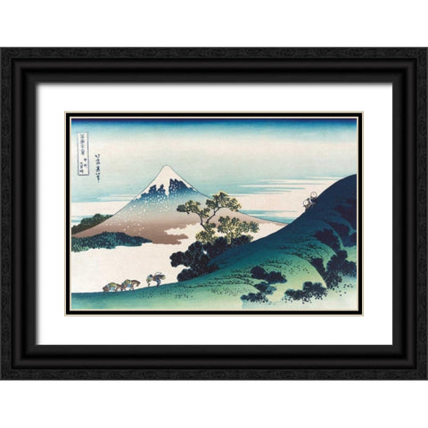 Inumi Pass in the Kai Province, 1830 Black Ornate Wood Framed Art Print with Double Matting by Hokusai