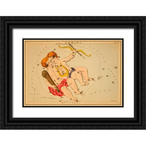 Gemini, 1825 Black Ornate Wood Framed Art Print with Double Matting by Aspin, Jehoshaphat