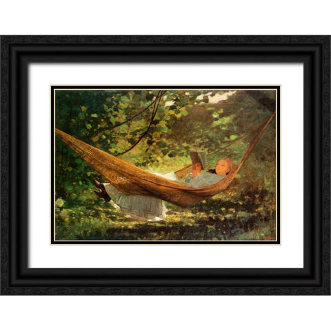 Sunlight And Shadow Black Ornate Wood Framed Art Print with Double Matting by Homer, Winslow