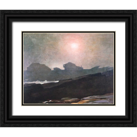 The Artists Studio In An Afternoon Fog Black Ornate Wood Framed Art Print with Double Matting by Homer, Winslow