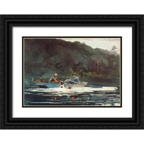 The End Of The Hunt Black Ornate Wood Framed Art Print with Double Matting by Homer, Winslow