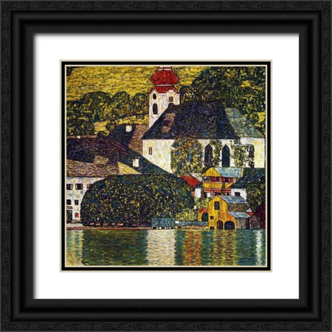 Church At Unterach On The Attersee Black Ornate Wood Framed Art Print with Double Matting by Klimt, Gustav