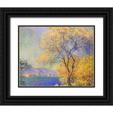 Antibes 1888 Black Ornate Wood Framed Art Print with Double Matting by Monet, Claude