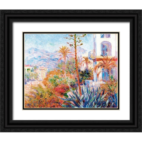 Bordighera 1884 Black Ornate Wood Framed Art Print with Double Matting by Monet, Claude