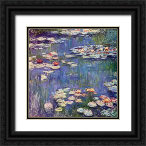 Water Lilies 1914 Black Ornate Wood Framed Art Print with Double Matting by Monet, Claude