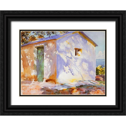 Corfu, Lights and Shadows Black Ornate Wood Framed Art Print with Double Matting by Sargent, John Singer