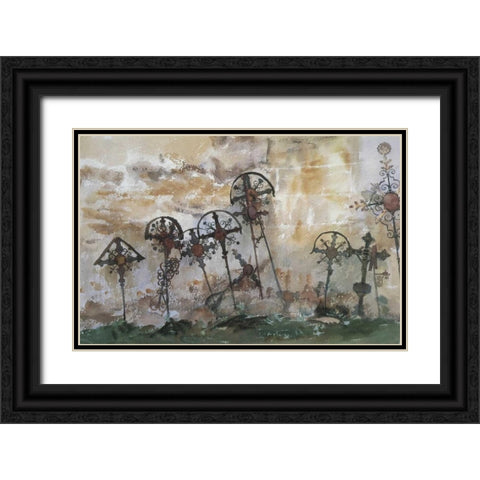 Graveyard in the Tyrol Black Ornate Wood Framed Art Print with Double Matting by Sargent, John Singer